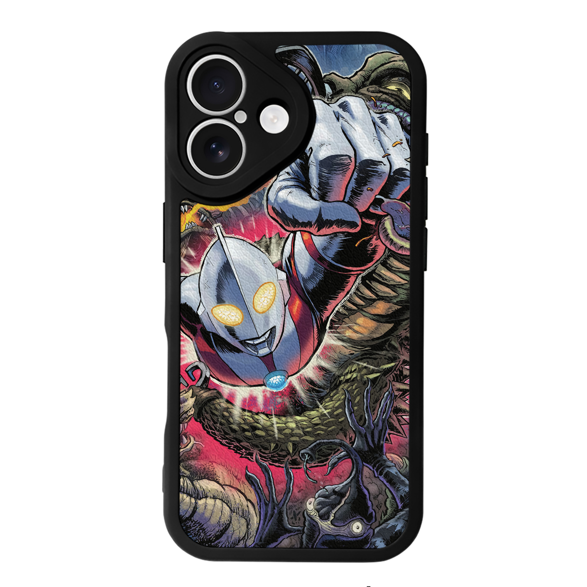 （画像用） ウルトラマン Ultraman 【iPhone 16シリーズ対応】シリコンスマホケース（レザー調） 材質：シリコン